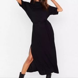 Nastygal Black Jersey Midi Dress